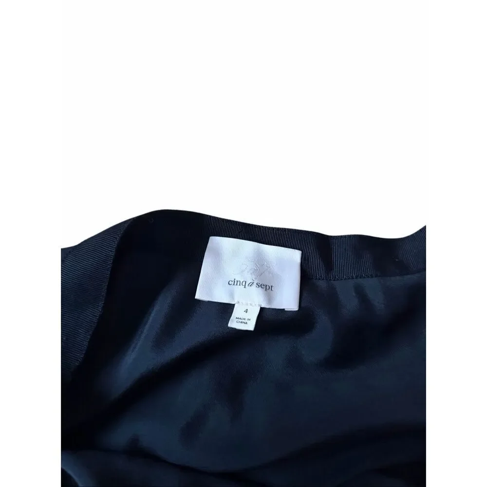 Cinq a Sept Black Midi Skirt Palma Pleated Black‎ Gold Size 4